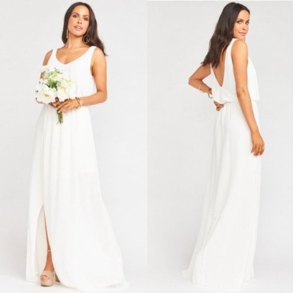 NWOT Show Me Your Mumu Kendall Maxi Dress in Wedding Cake Chiffon Size Small - Picture 11 of 11